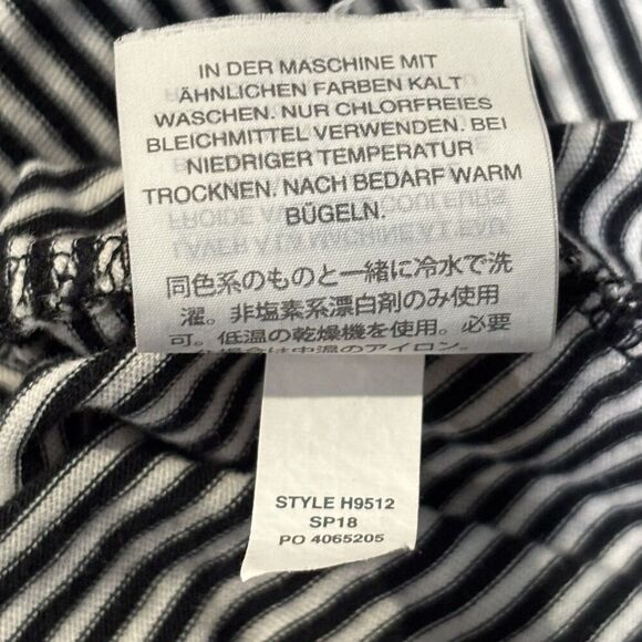 Madewell Knot-Front Tie Black White Stripe Short Sleeve Cotton Women's Tee Small - Picture 4 of 12